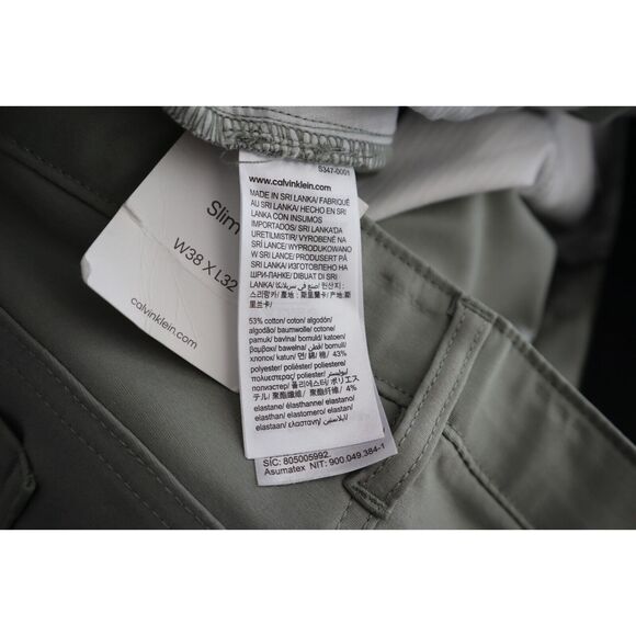 Calvin Klein 40VM614 Men's Sz 38x32 Shadow Gray Move 365 Slim Fit 5-Pocket Pants - Picture 5 of 12